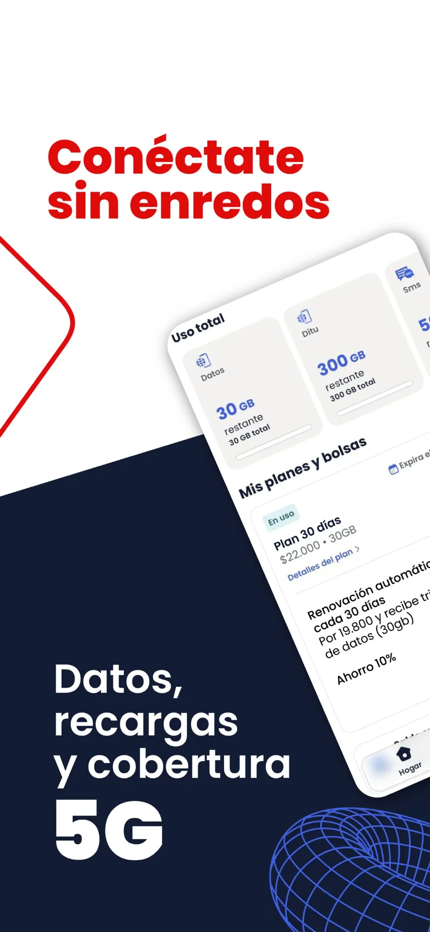 Usage dashboard and 5G data