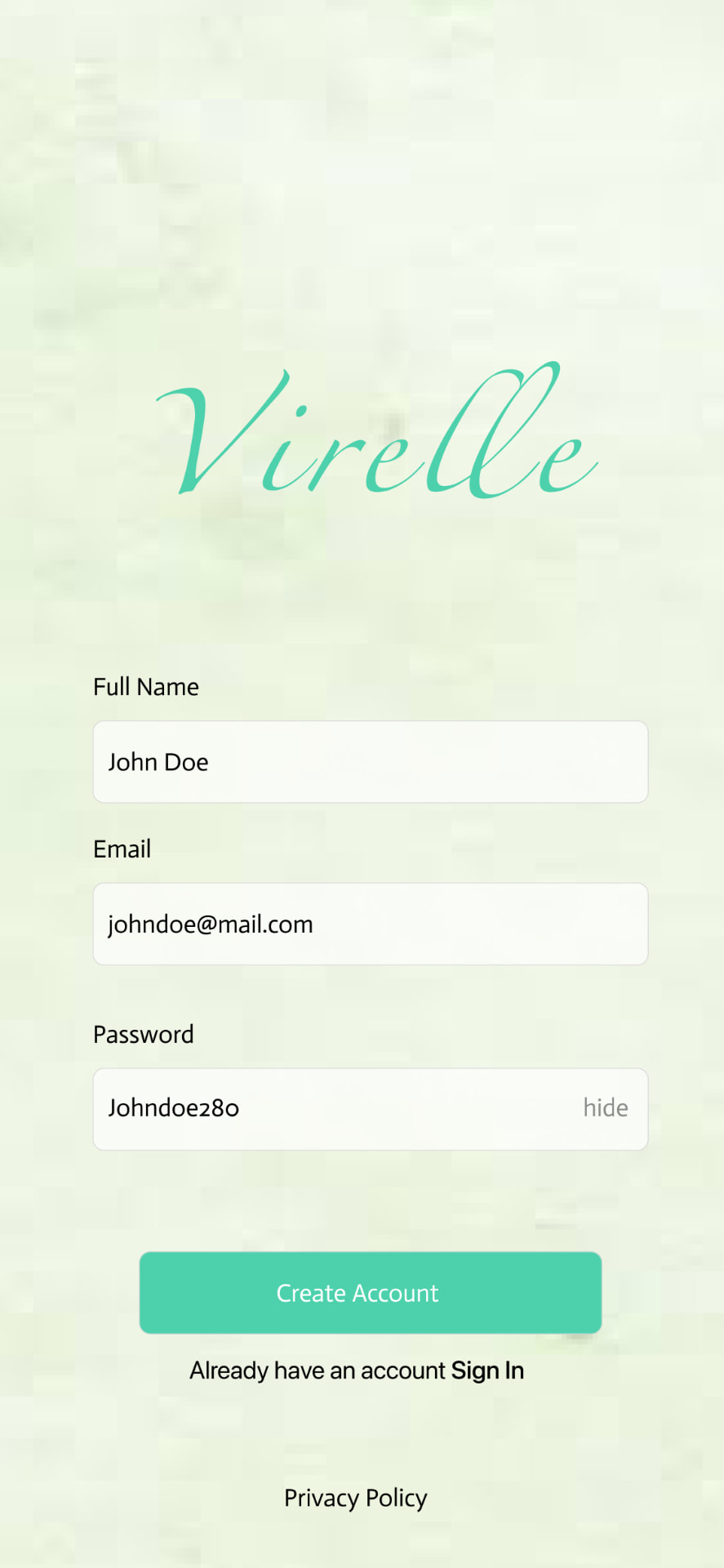 Create account