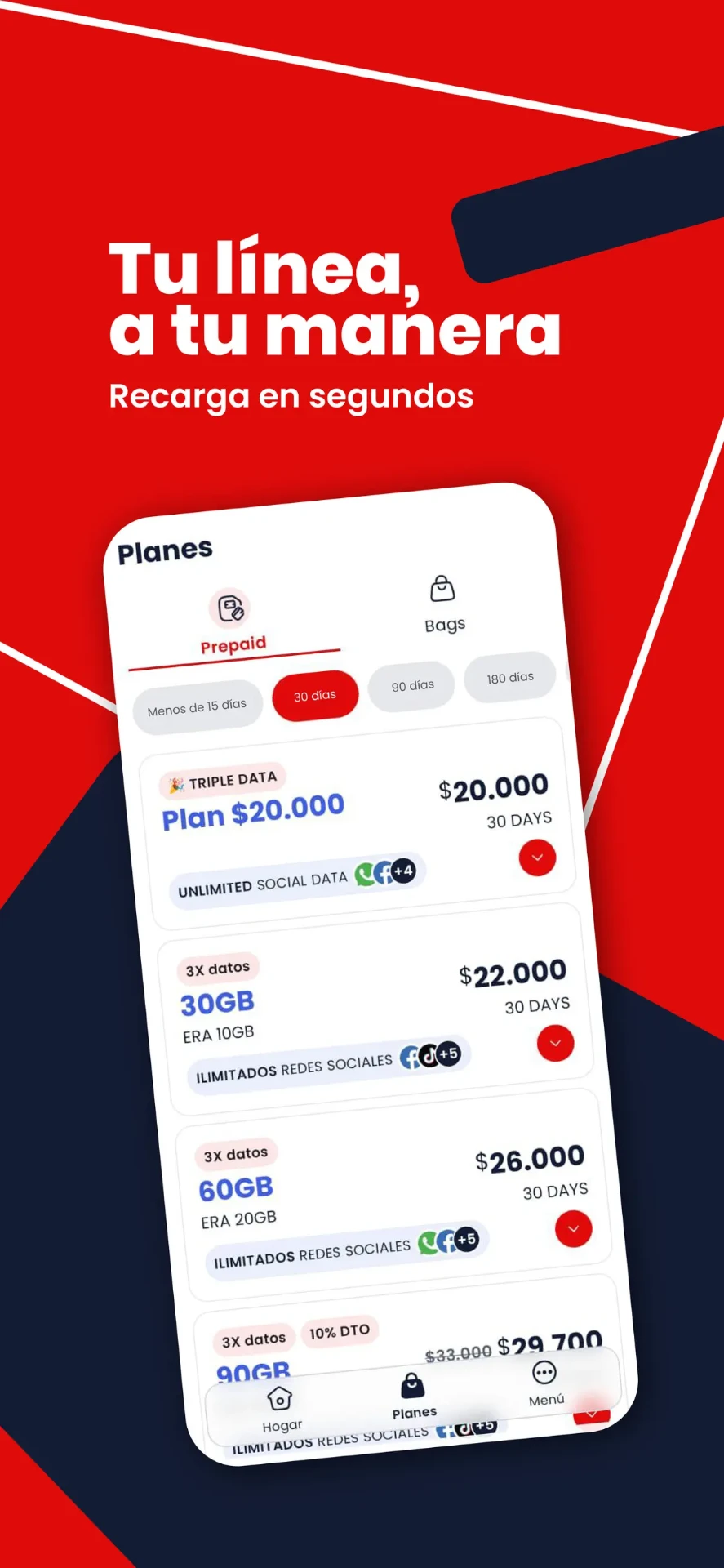Plans and prepaid top-up