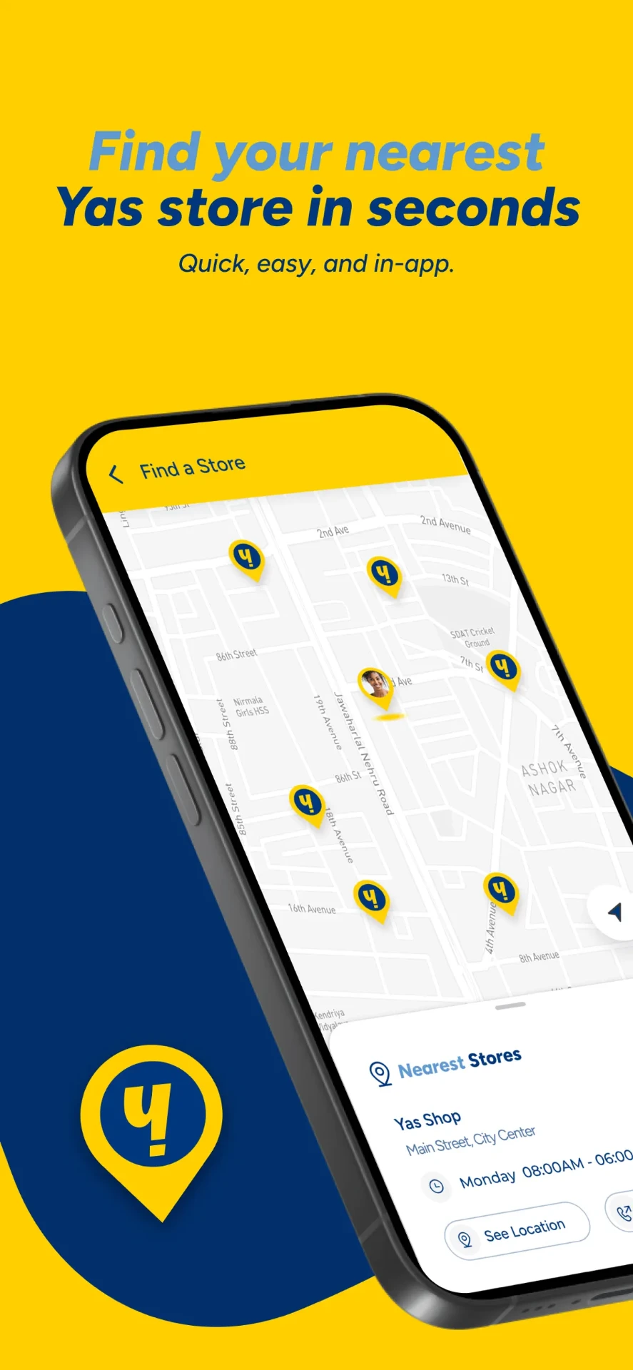 Find your nearest Yas store