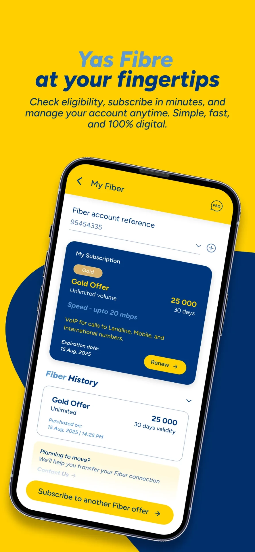 Yas Fibre at your fingertips
